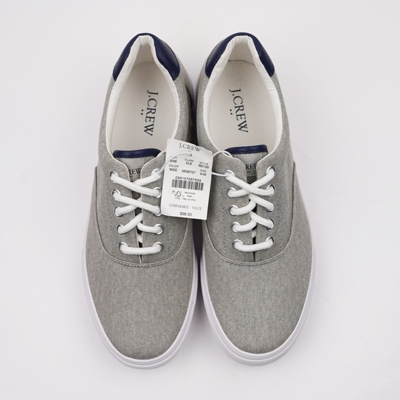 New JCREW Mens Size 9 Canvas Lace-Up Sneakers in Washed Slate Eoe $98 BS135 - Picture 3 of 5